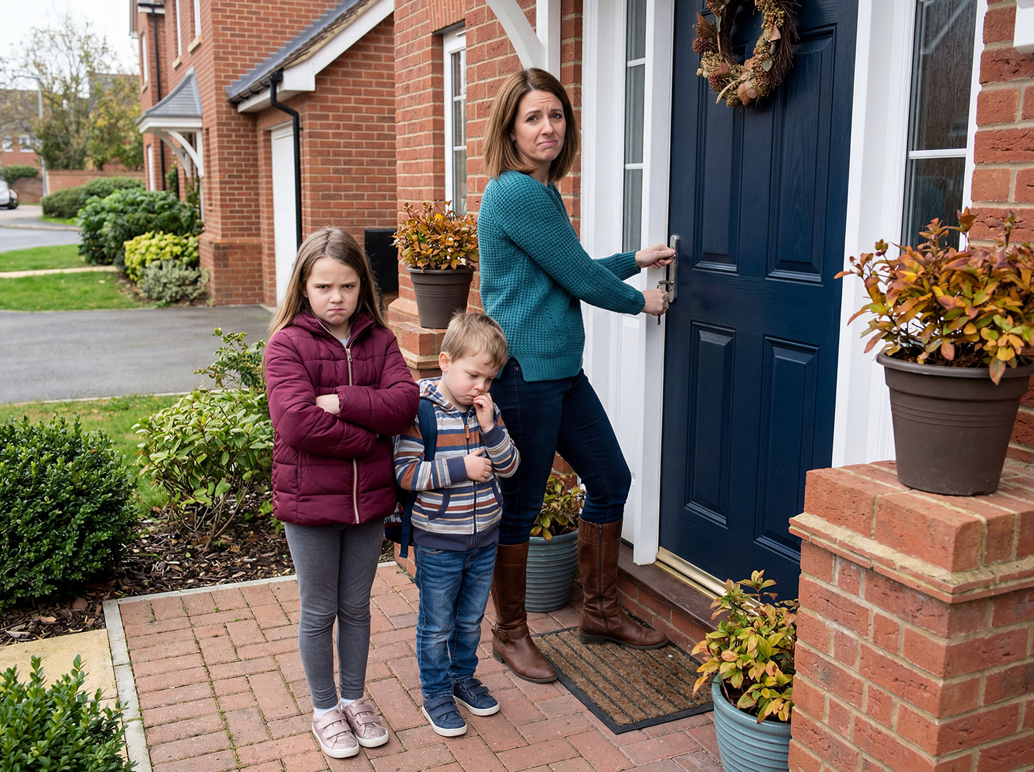 Locksmith working on door